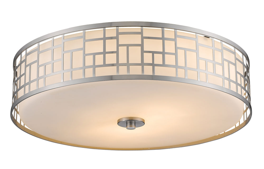 Z-Lite Canada - Three Light Flush Mount - Elea - Brushed Nickel- Union Lighting Luminaires Decor