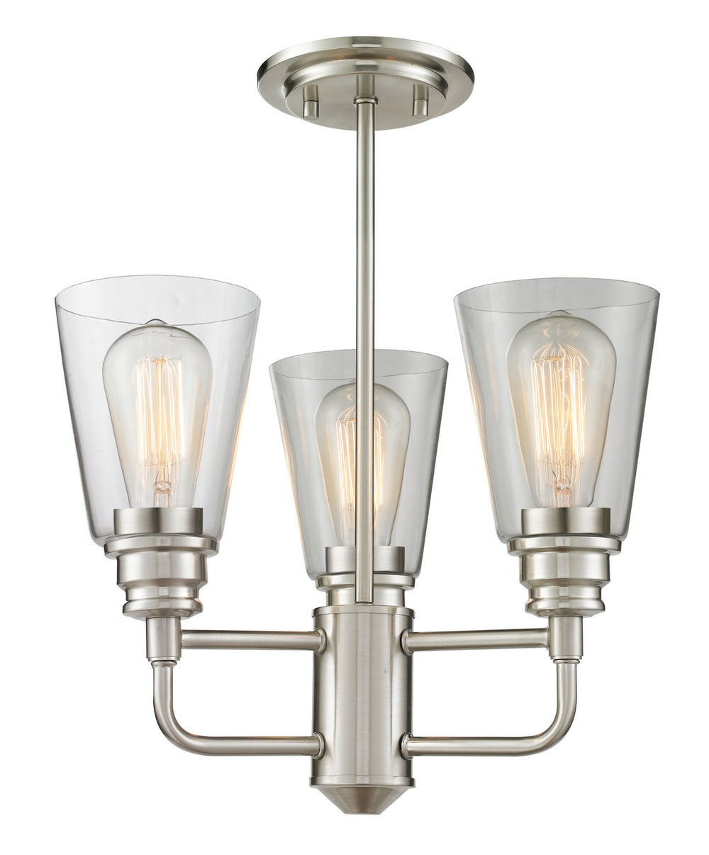 Z-Lite Canada - Three Light Semi Flush Mount - Annora - Brushed Nickel- Union Lighting Luminaires Decor