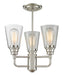 Z-Lite Canada - Three Light Semi Flush Mount - Annora - Brushed Nickel- Union Lighting Luminaires Decor