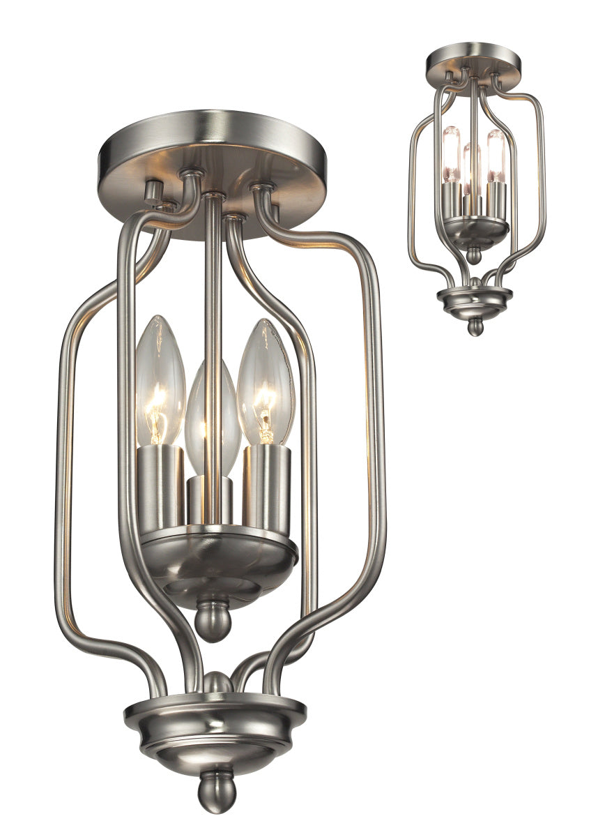 Z-Lite Canada - Three Light Flush Mount - Cardinal - Brushed Nickel- Union Lighting Luminaires Decor
