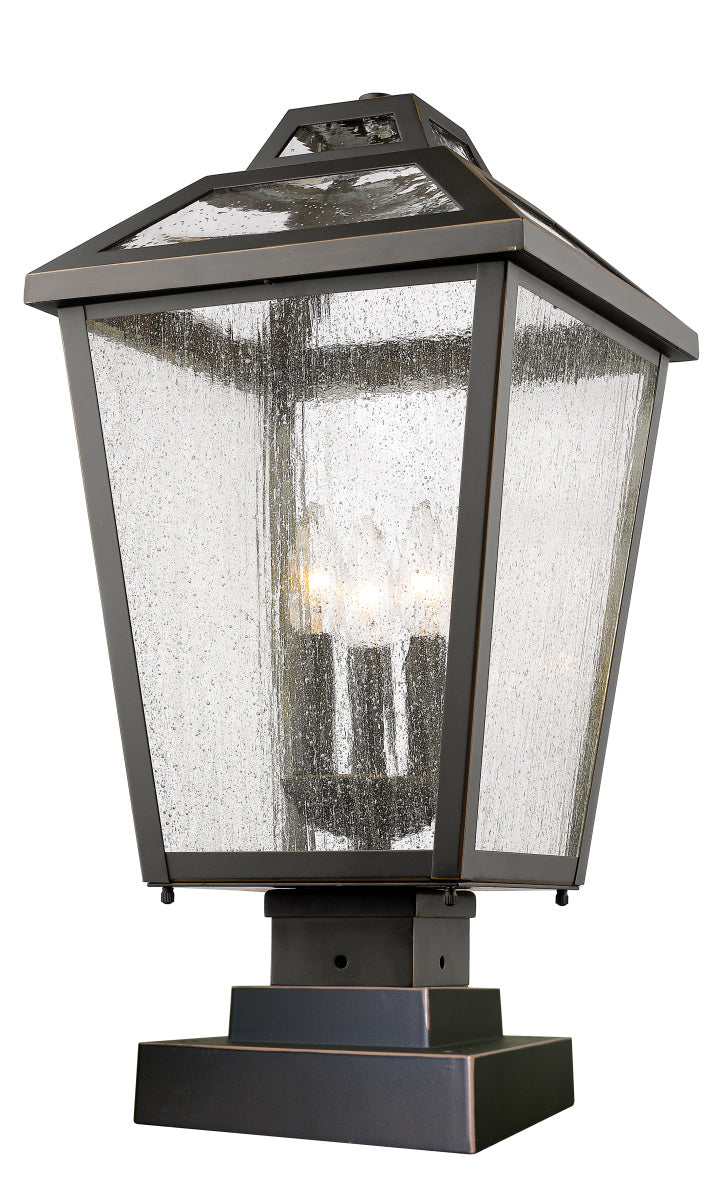 Z-Lite Canada - Three Light Outdoor Pier Mounted Fixture - Bayland - Oil Rubbed Bronze- Union Lighting Luminaires Decor