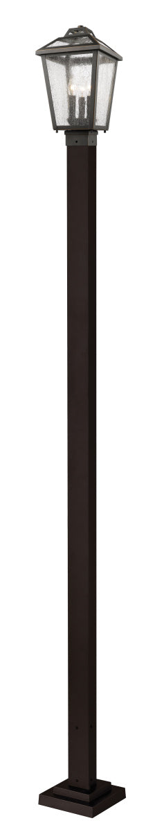 Z-Lite Canada - Three Light Outdoor Post Mounted Fixture - Bayland - Oil Rubbed Bronze- Union Lighting Luminaires Decor