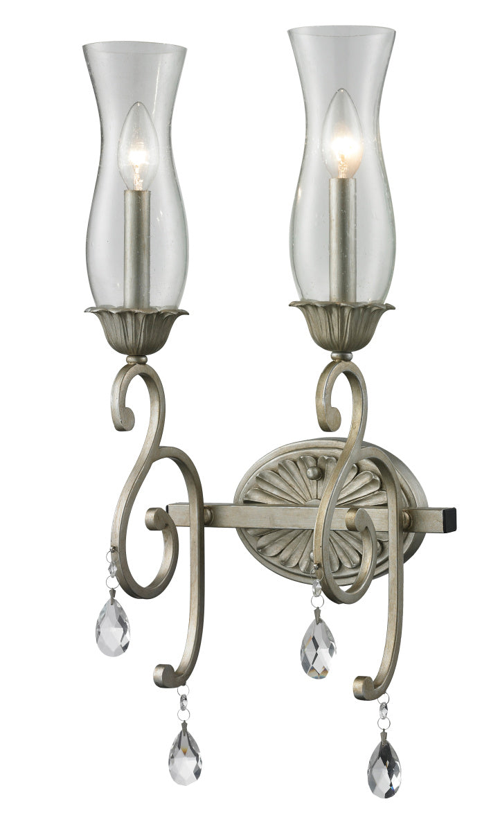 Z-Lite Canada - Two Light Wall Sconce - Melina - Antique Silver- Union Lighting Luminaires Decor