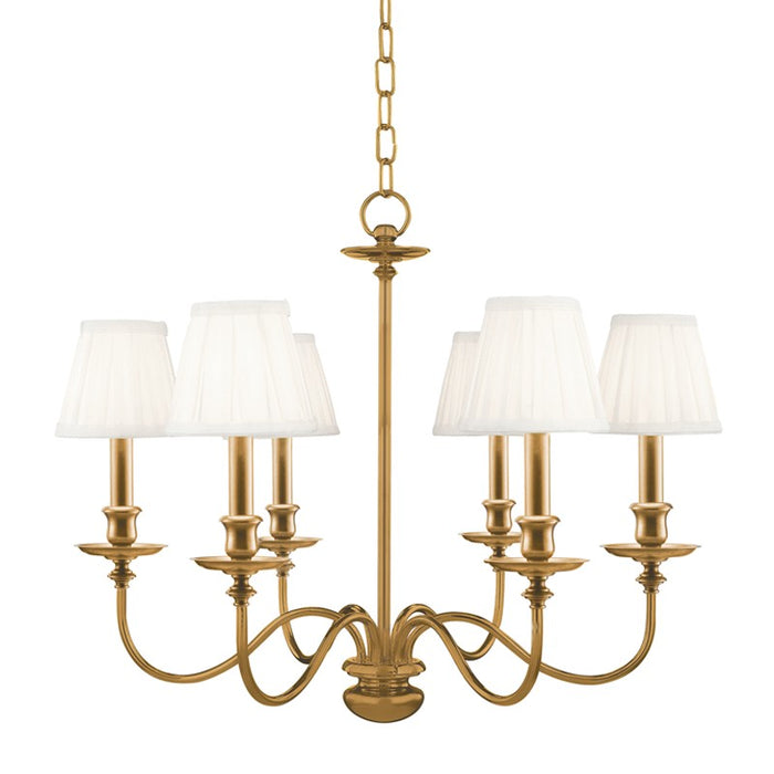 Hudson Valley Canada - Six Light Chandelier - Menlo Park - Aged Brass- Union Lighting Luminaires Decor