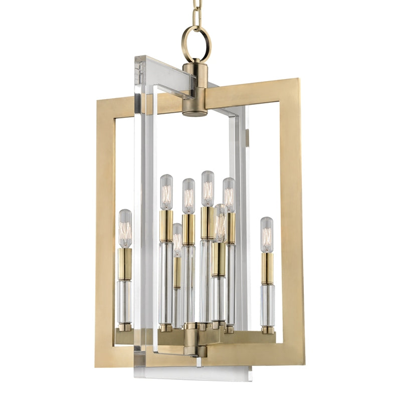 Hudson Valley Canada - Eight Light Pendant - Wellington - Aged Brass- Union Lighting Luminaires Decor