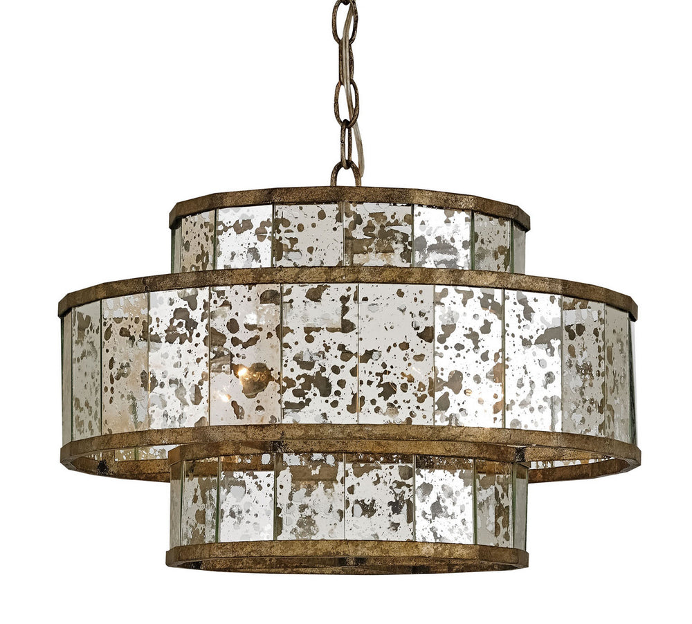Currey and Company - Four Light Chandelier - Fantine Collection - Pyrite Bronze/Raj Mirror- Union Lighting Luminaires Decor