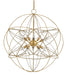 Currey and Company - Ten Light Chandelier - Zenda Gold Orb Chandelier - Contemporary Gold Leaf/Contemporary Silver Leaf- Union Lighting Luminaires Decor