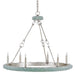 Currey and Company - Six Light Chandelier - Tidewater Silver Chandelier - Silver Granello/Seaglass- Union Lighting Luminaires Decor
