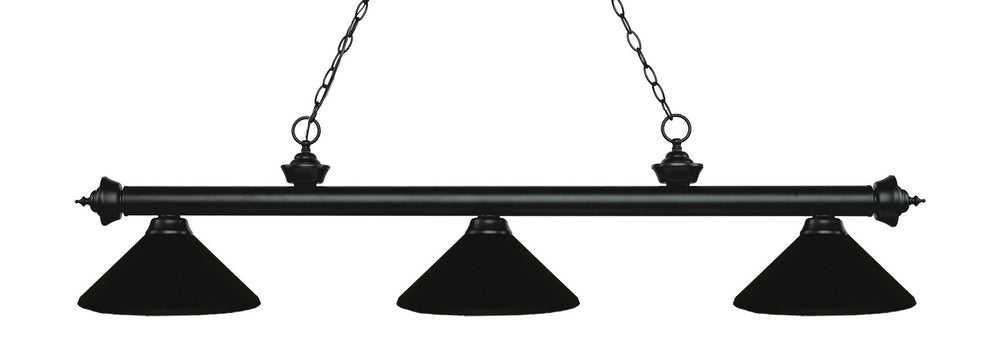 Z-Lite Canada - Three Light Billiard - Riviera - Matte Black- Union Lighting Luminaires Decor