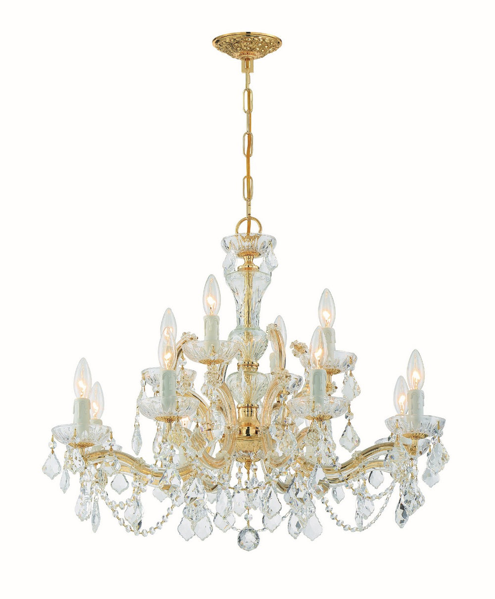 Crystorama - 12 Light Chandelier - Maria Theresa - Gold- Union Lighting Luminaires Decor