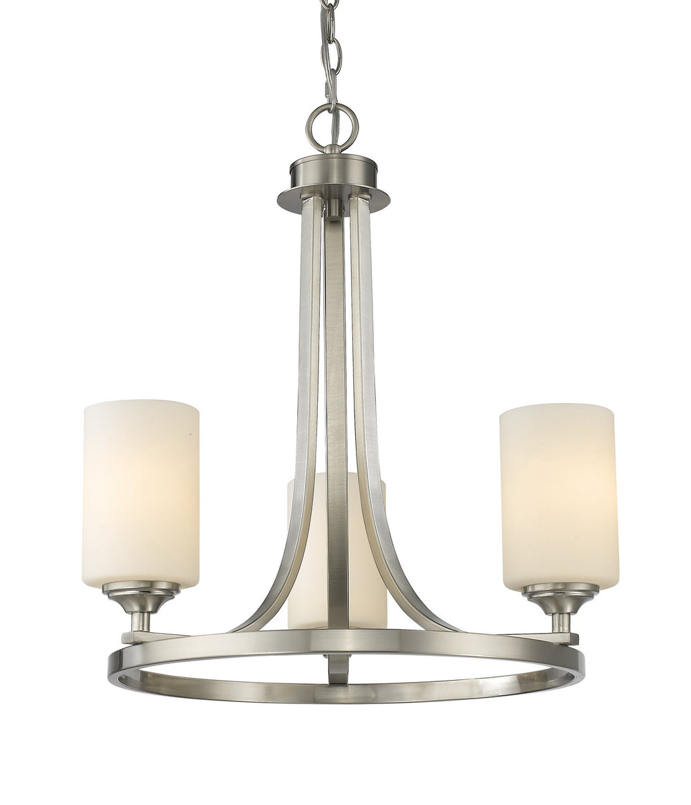 Z-Lite Canada - Three Light Chandelier - Bordeaux - Brushed Nickel- Union Lighting Luminaires Decor