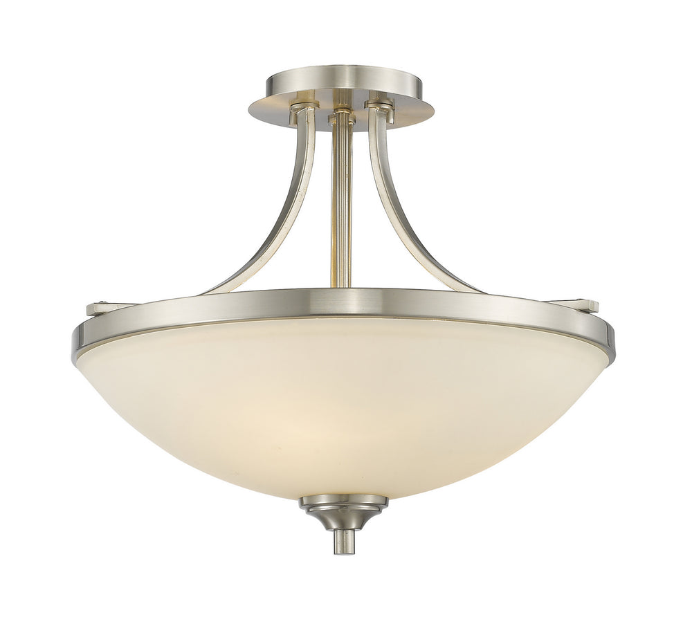 Z-Lite Canada - Three Light Semi Flush Mount - Bordeaux - Brushed Nickel- Union Lighting Luminaires Decor