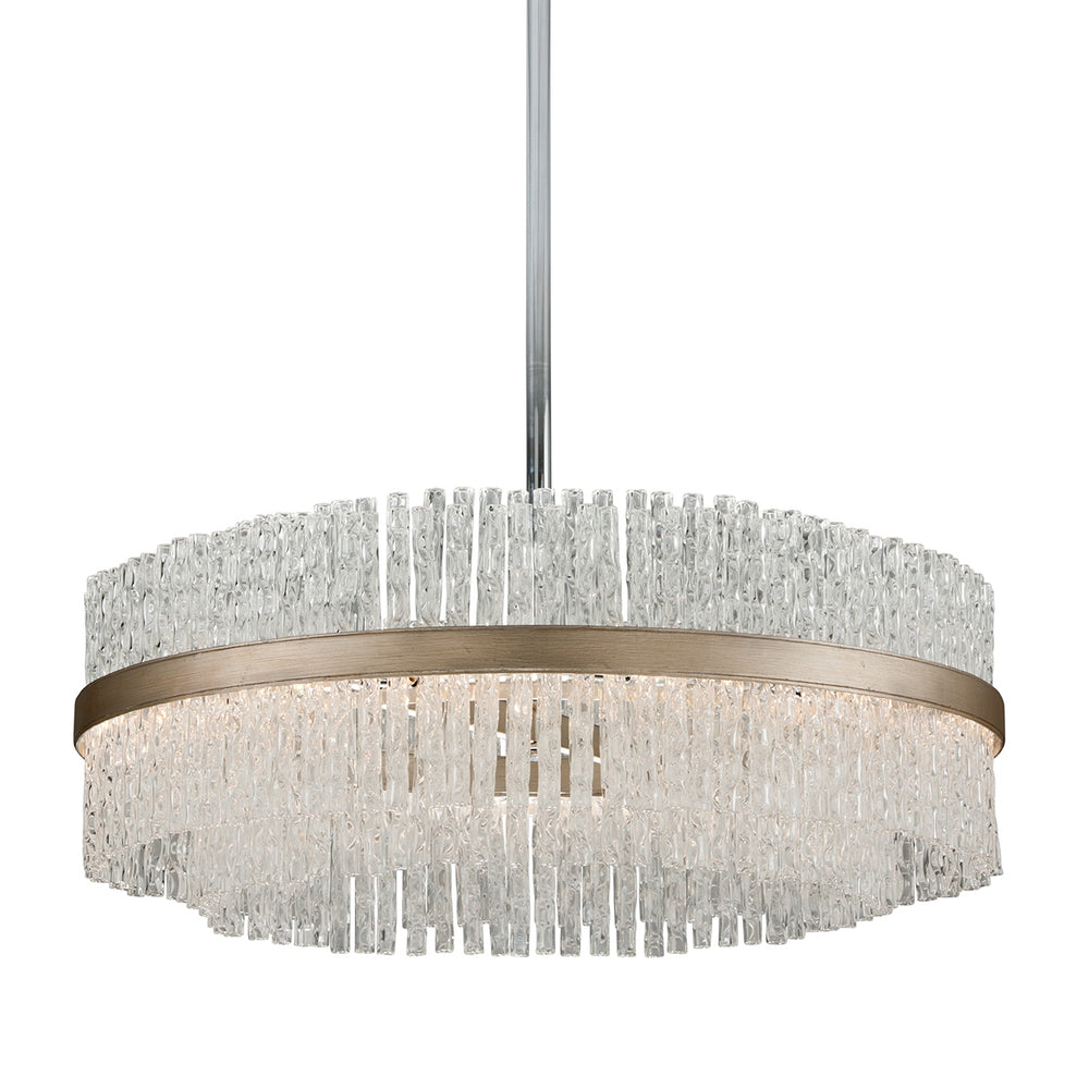 Corbett Lighting Canada - 12 Light Chandelier - Chime - Silver Leaf- Union Lighting Luminaires Decor