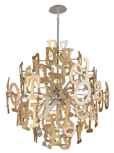 Corbett Lighting - 16 Light Pendant - Media - Multi-Leaf With Stainless- Union Lighting Luminaires Decor