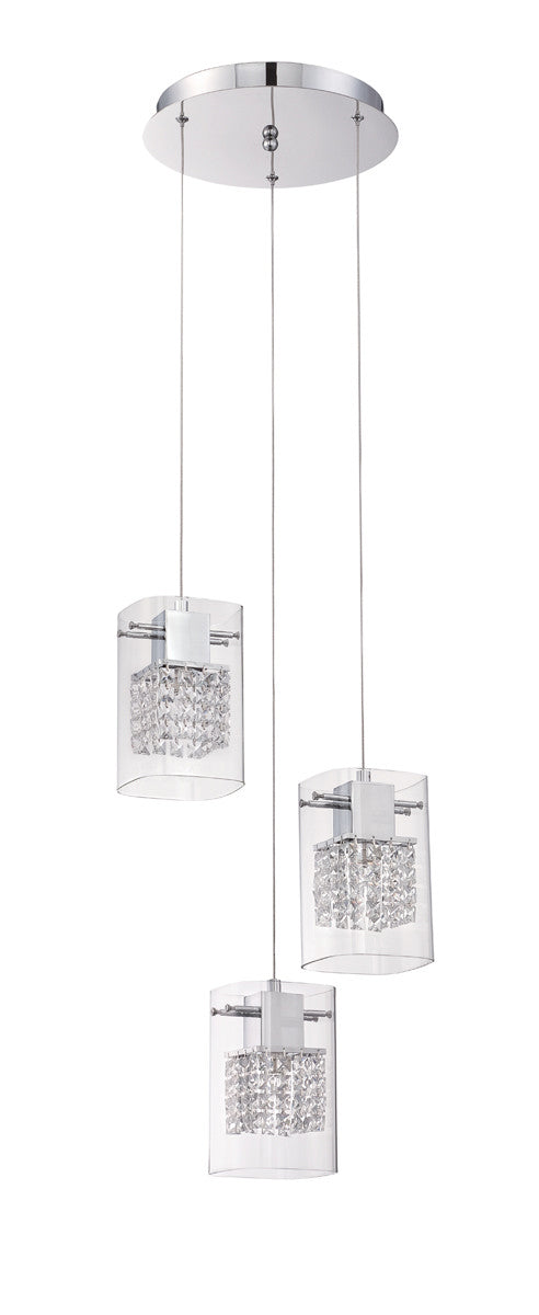 Kendal Canada - Three Light Pan - Politan - Chrome- Union Lighting Luminaires Decor
