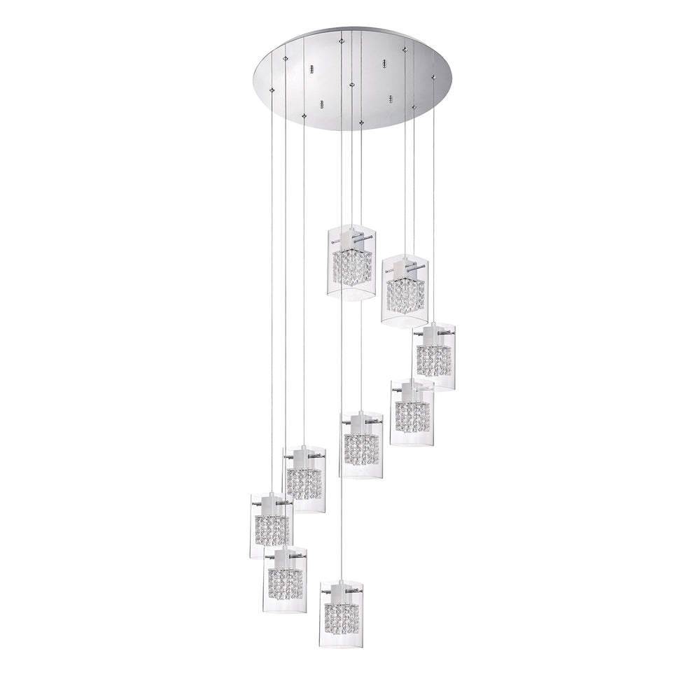 Kendal Canada - Nine Light Pan - Politan - Chrome- Union Lighting Luminaires Decor