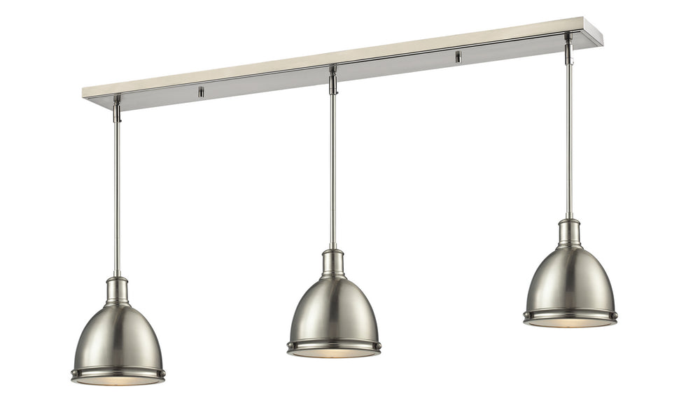 Z-Lite Canada - Three Light Linear Chandelier - Mason - Brushed Nickel- Union Lighting Luminaires Decor
