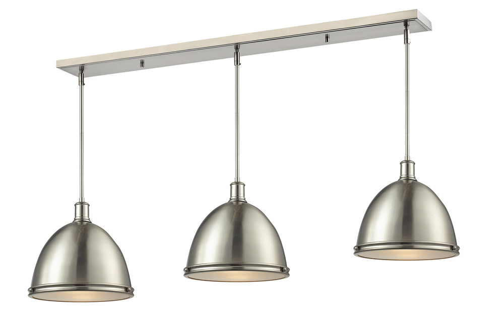 Z-Lite Canada - Three Light Linear Chandelier - Mason - Brushed Nickel- Union Lighting Luminaires Decor