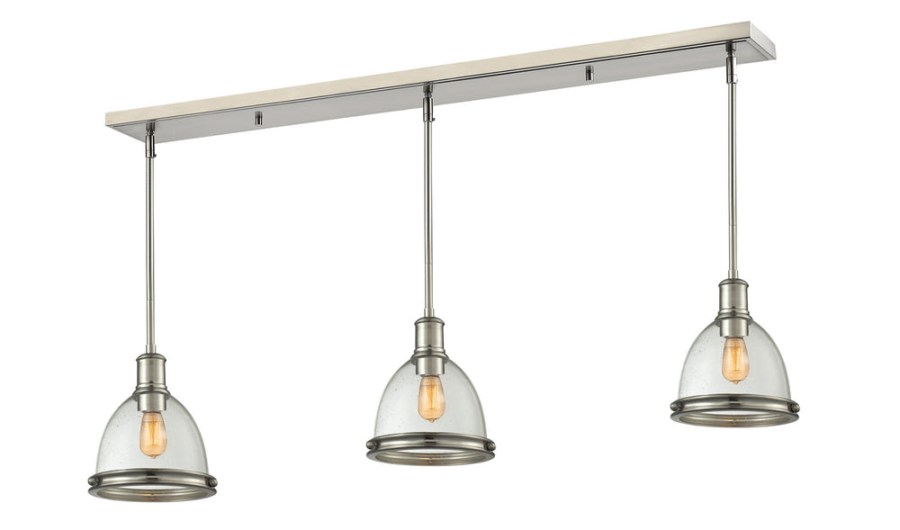 Z-Lite Canada - Three Light Linear Chandelier - Mason - Brushed Nickel- Union Lighting Luminaires Decor