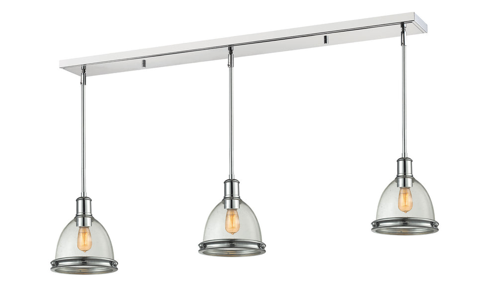 Z-Lite Canada - Three Light Linear Chandelier - Mason - Chrome- Union Lighting Luminaires Decor