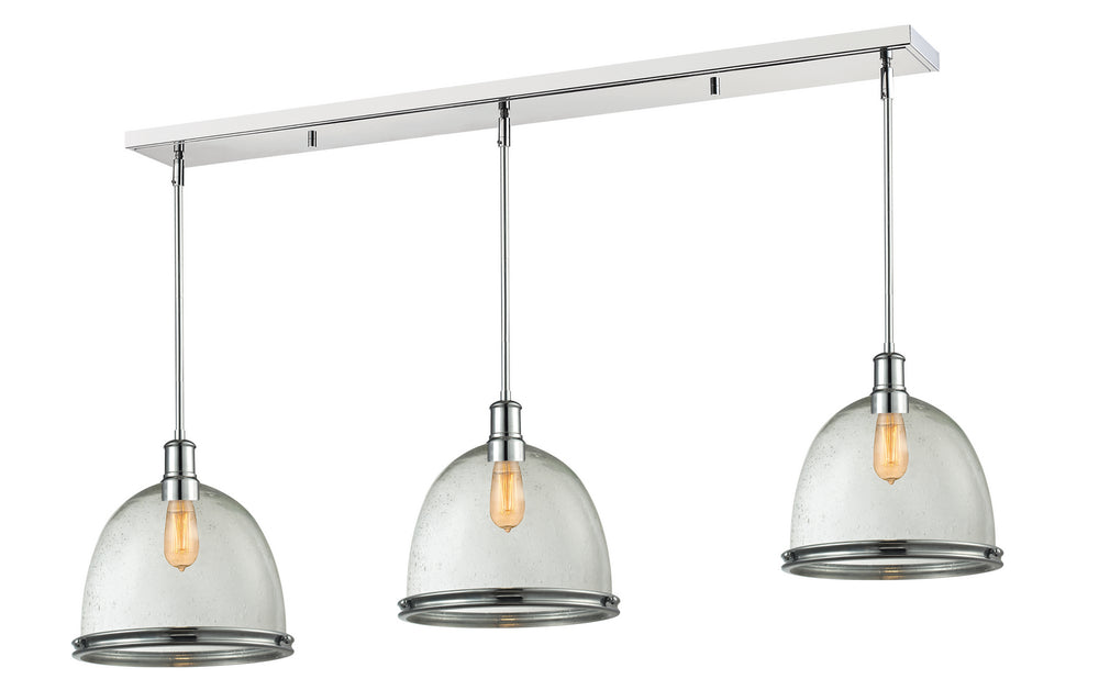 Z-Lite Canada - Three Light Linear Chandelier - Mason - Chrome- Union Lighting Luminaires Decor