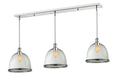 Z-Lite Canada - Three Light Linear Chandelier - Mason - Chrome- Union Lighting Luminaires Decor