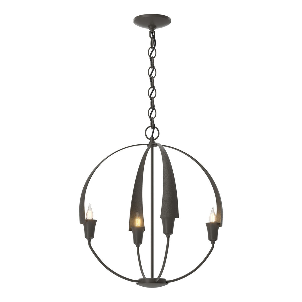 Hubbardton Forge - Four Light Chandelier - Cirque - Dark Smoke- Union Lighting Luminaires Decor