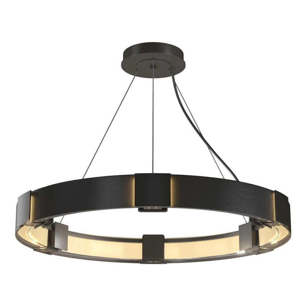 Hubbardton Forge - Six Light Pendant - Aura - Dark Smoke- Union Lighting Luminaires Decor