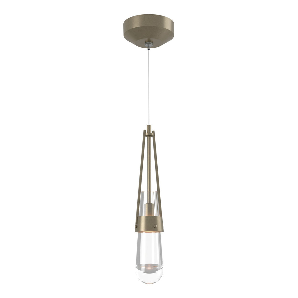 Hubbardton Forge - One Light Mini Pendant - Link - Soft Gold- Union Lighting Luminaires Decor