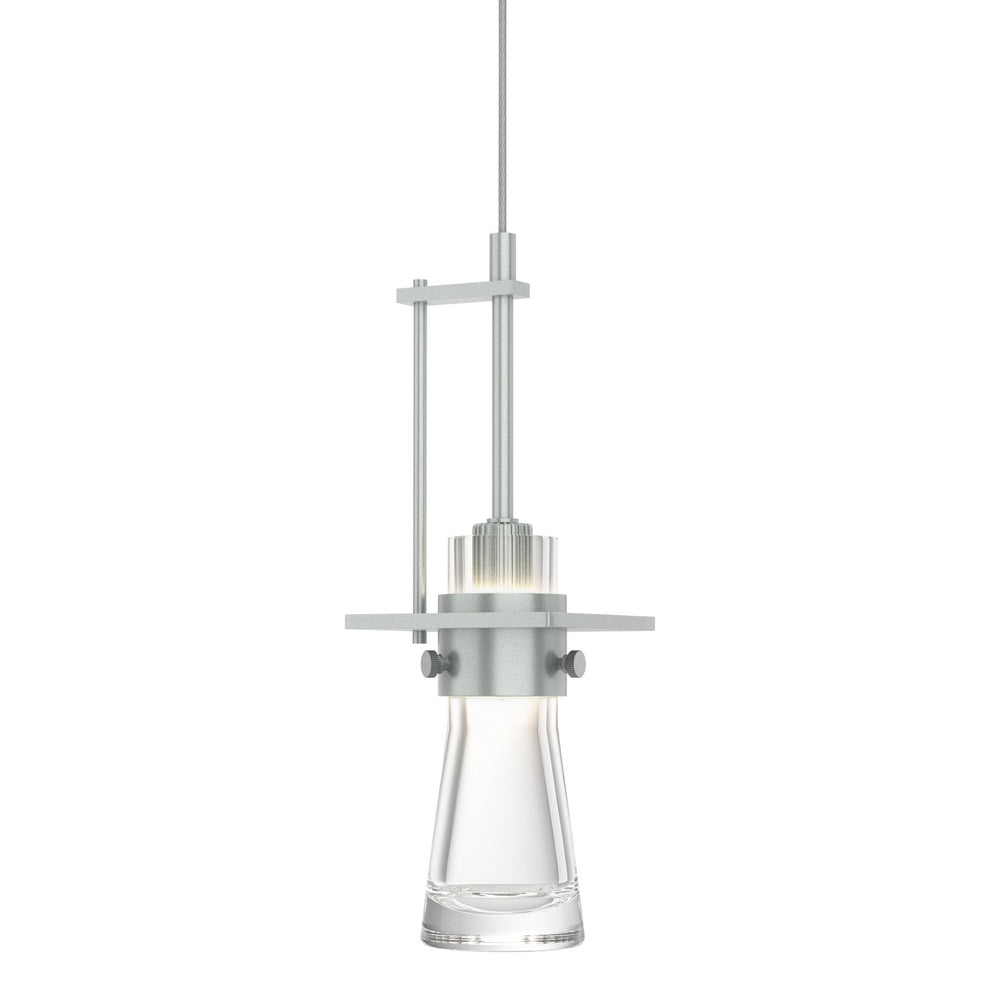 Hubbardton Forge - One Light Mini Pendant - Erlenmeyer - Vintage Platinum- Union Lighting Luminaires Decor