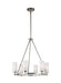 Generation Lighting Canada. - Six Light Chandelier - Jonah - Satin Nickel / Chrome- Union Lighting Luminaires Decor