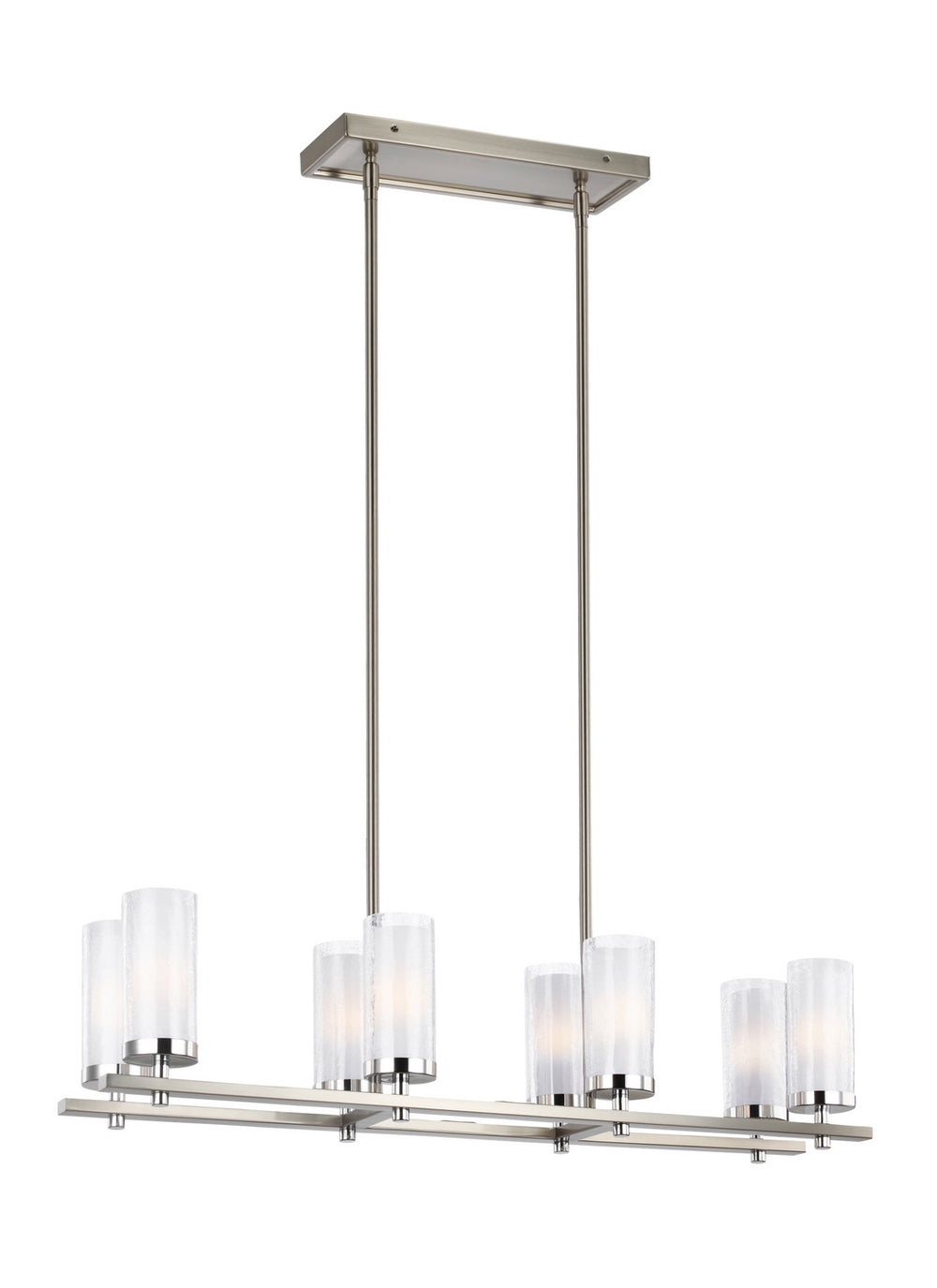 Generation Lighting Canada - Eight Light Island Chandelier - Jonah - Satin Nickel / Chrome- Union Lighting Luminaires Decor