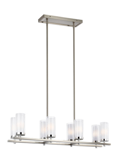 Generation Lighting Canada. - Eight Light Island Chandelier - Jonah - Satin Nickel / Chrome- Union Lighting Luminaires Decor