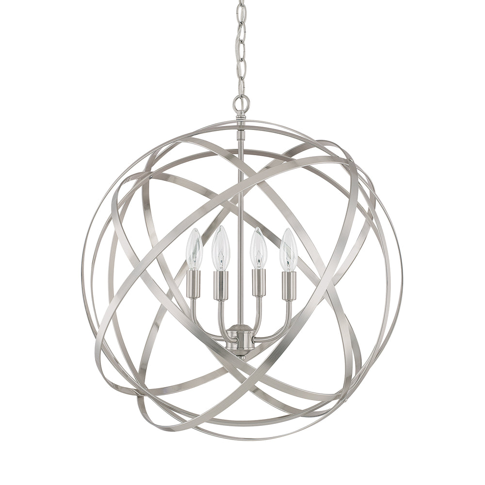 Capital Lighting - Four Light Pendant - Axis - Brushed Nickel- Union Lighting Luminaires Decor