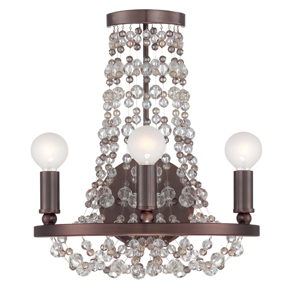 Crystorama - Three Light Wall Sconce - Channing - Chocolate Bronze- Union Lighting Luminaires Decor