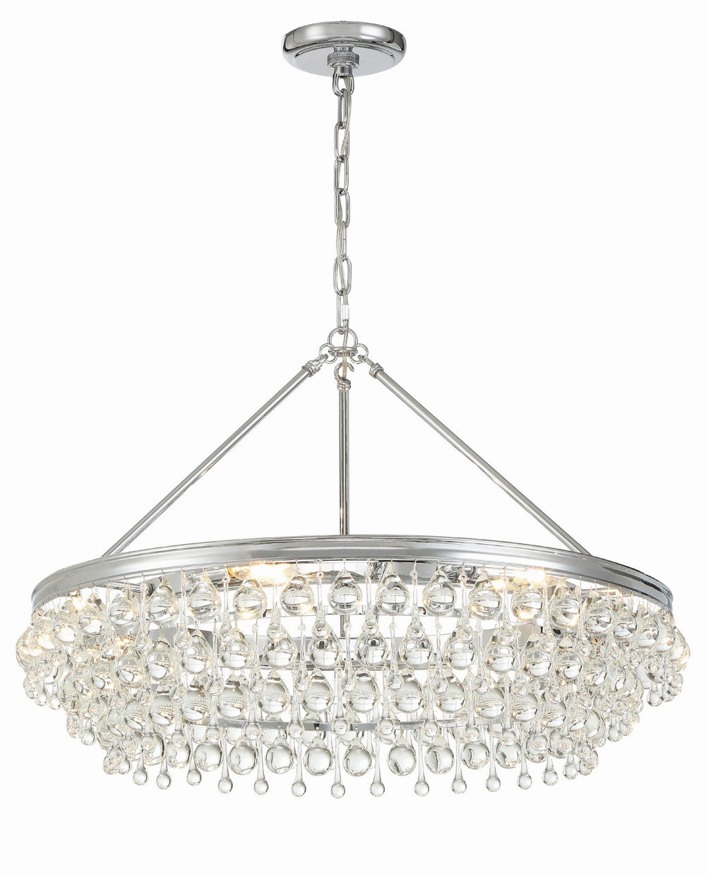 Crystorama - Six Light Chandelier - Calypso - Polished Chrome- Union Lighting Luminaires Decor