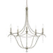 Crystorama - Five Light Chandelier - Metro - Antique Silver- Union Lighting Luminaires Decor