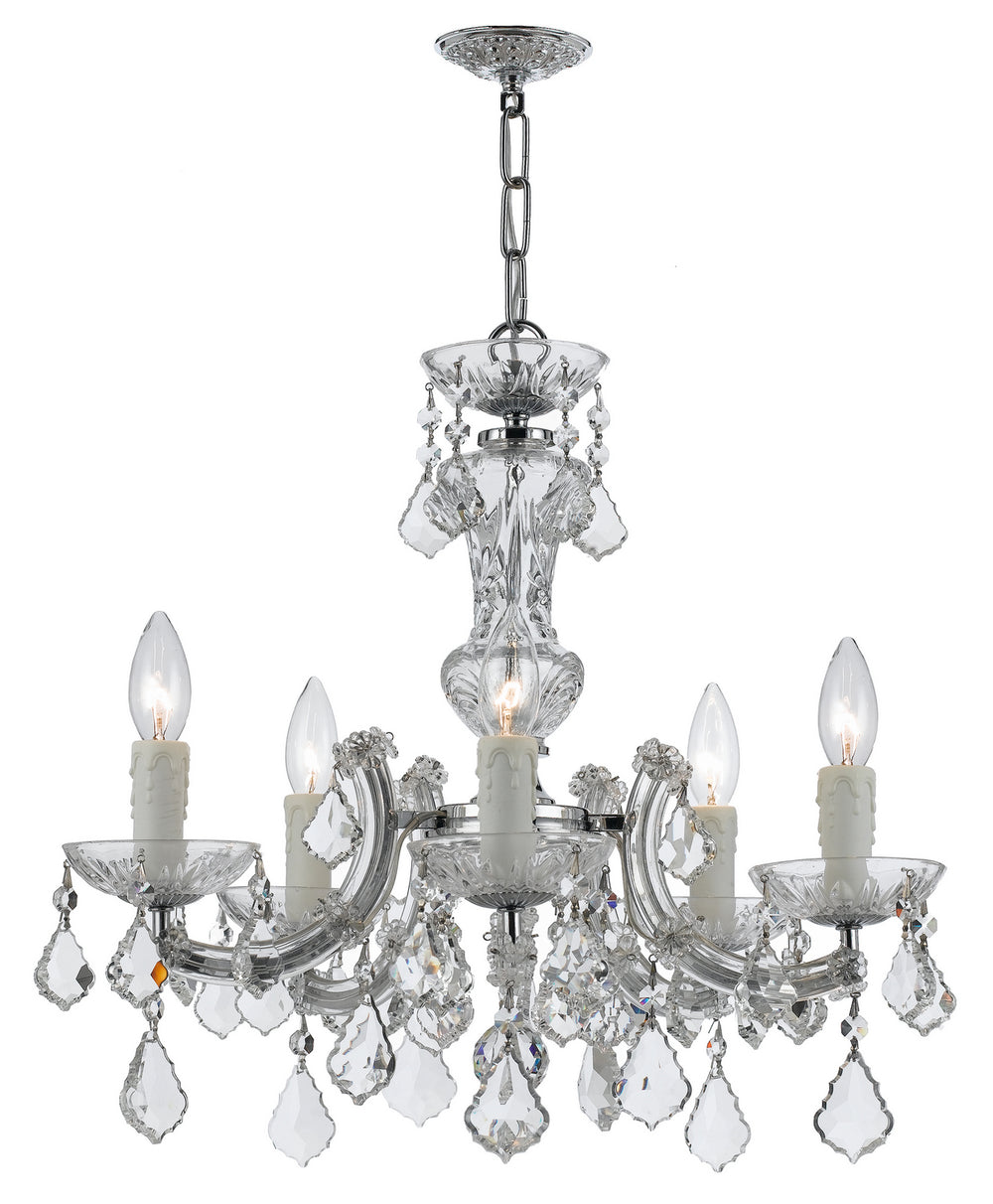 Crystorama - Five Light Mini Chandelier - Maria Theresa - Polished Chrome- Union Lighting Luminaires Decor