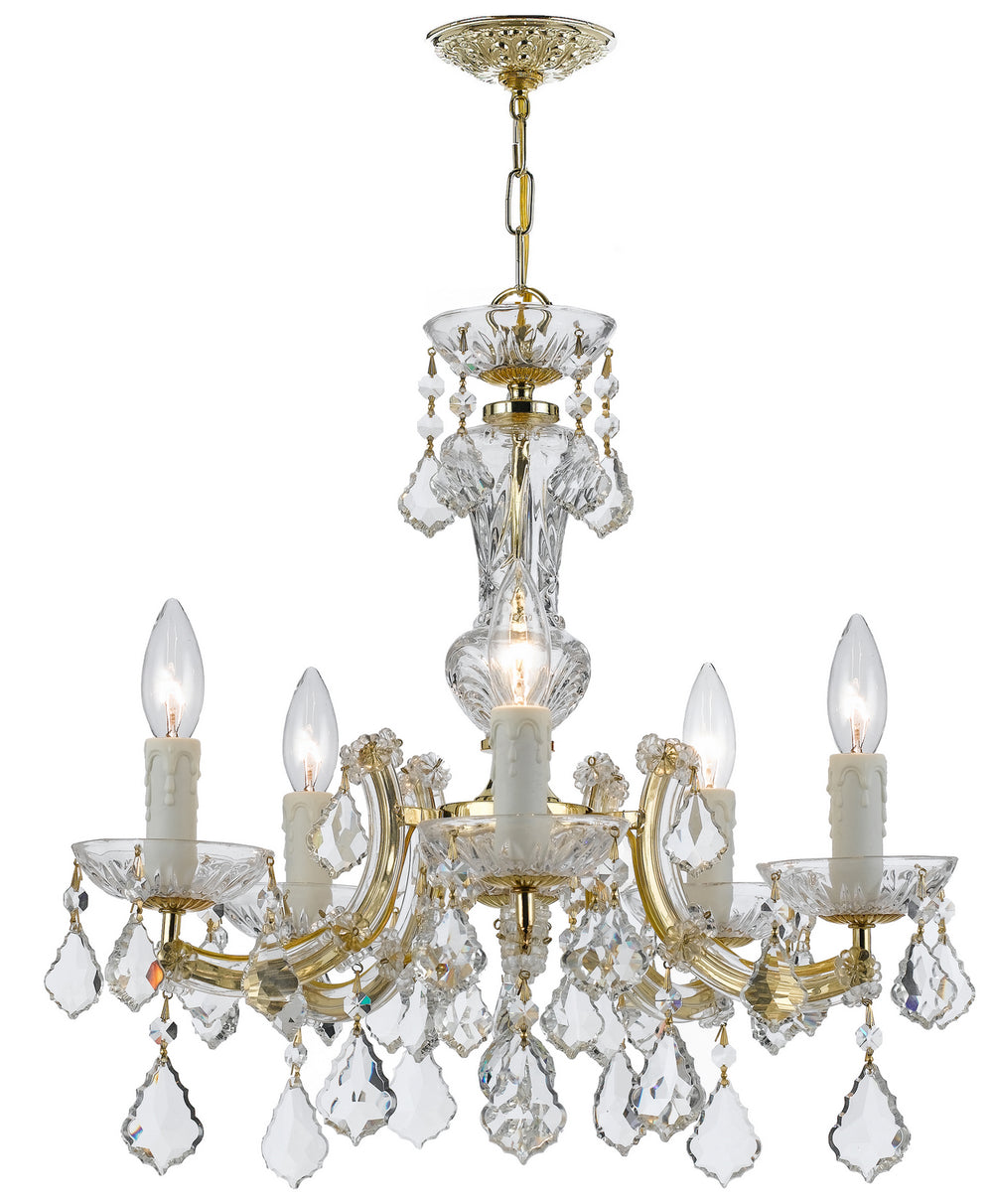 Crystorama - Five Light Mini Chandelier - Maria Theresa - Gold- Union Lighting Luminaires Decor