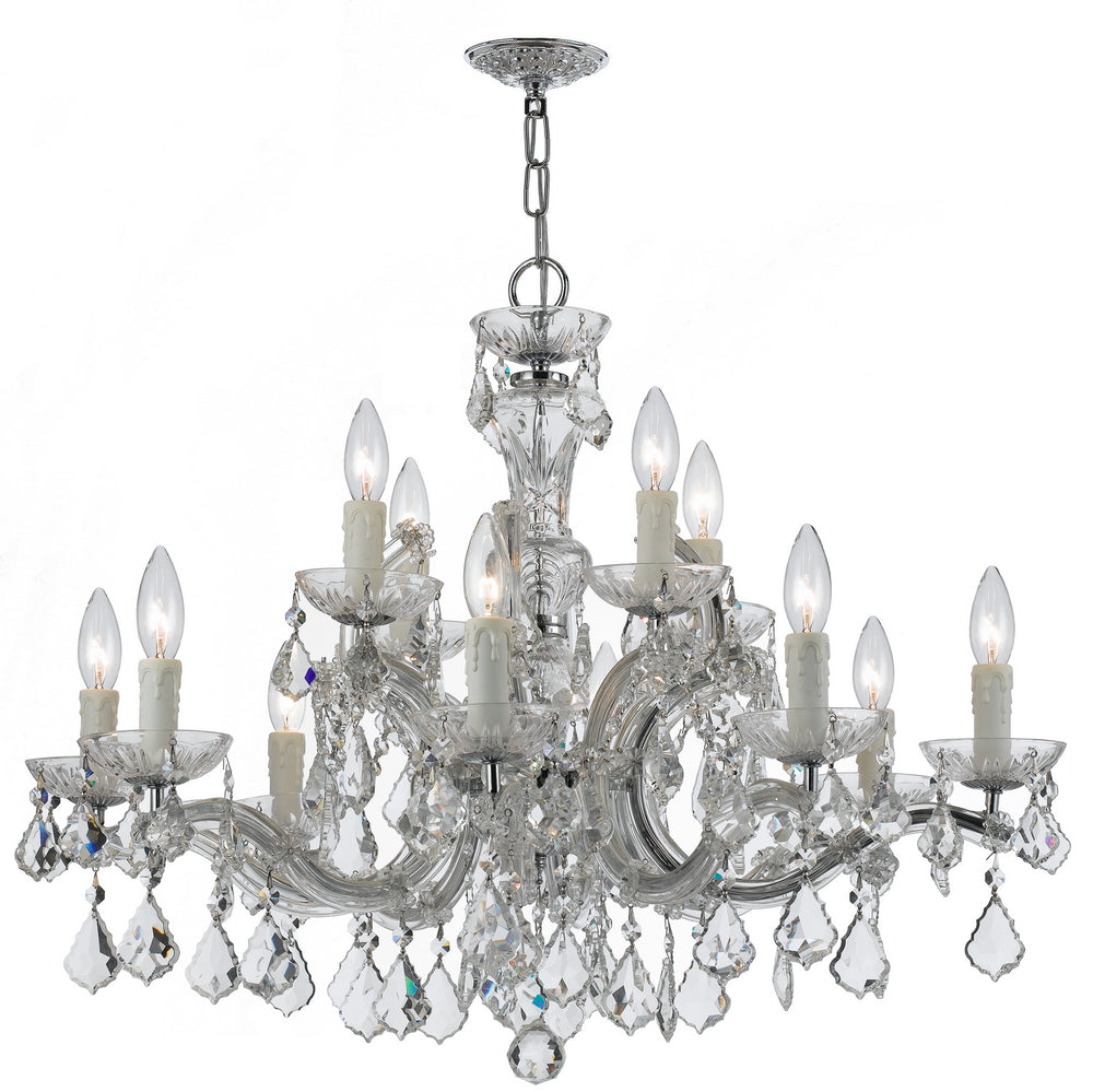 Crystorama - 12 Light Chandelier - Maria Theresa - Polished Chrome- Union Lighting Luminaires Decor