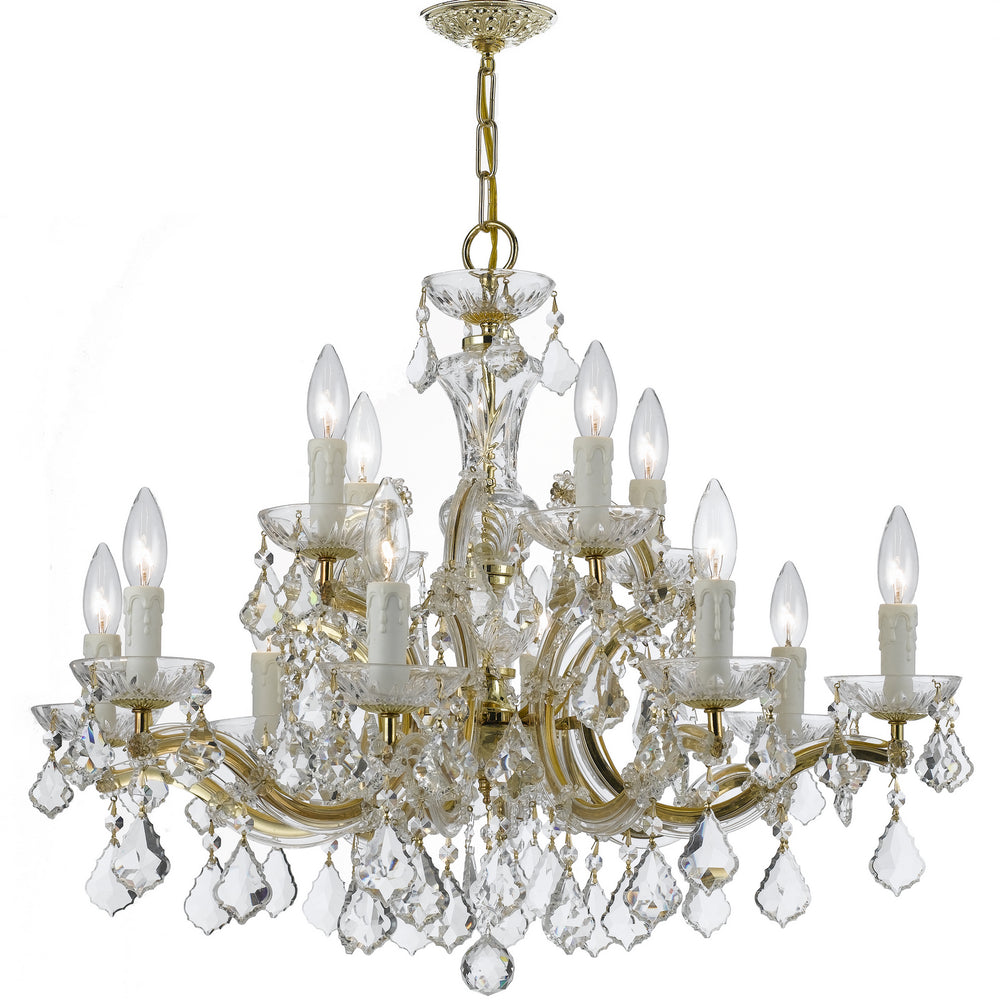 Crystorama - 12 Light Chandelier - Maria Theresa - Gold- Union Lighting Luminaires Decor