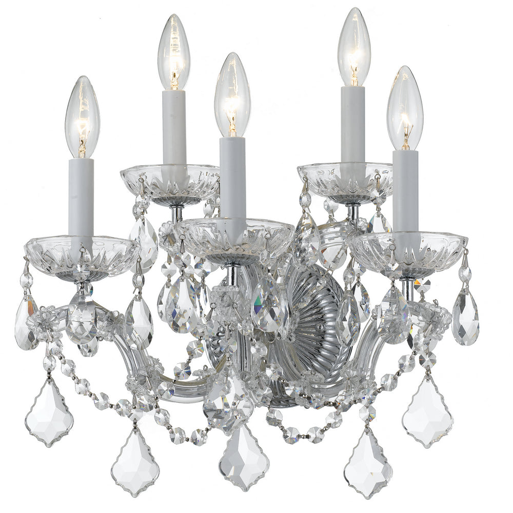 Crystorama - Five Light Wall Sconce - Maria Theresa - Polished Chrome- Union Lighting Luminaires Decor