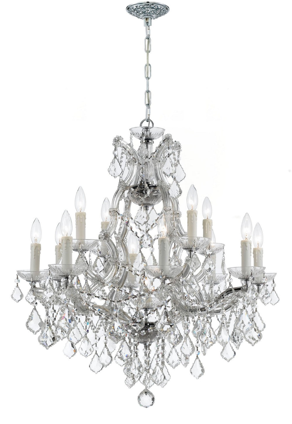 Crystorama - 13 Light Chandelier - Maria Theresa - Polished Chrome- Union Lighting Luminaires Decor