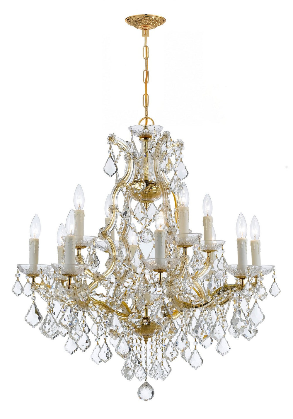 Crystorama - 13 Light Chandelier - Maria Theresa - Gold- Union Lighting Luminaires Decor
