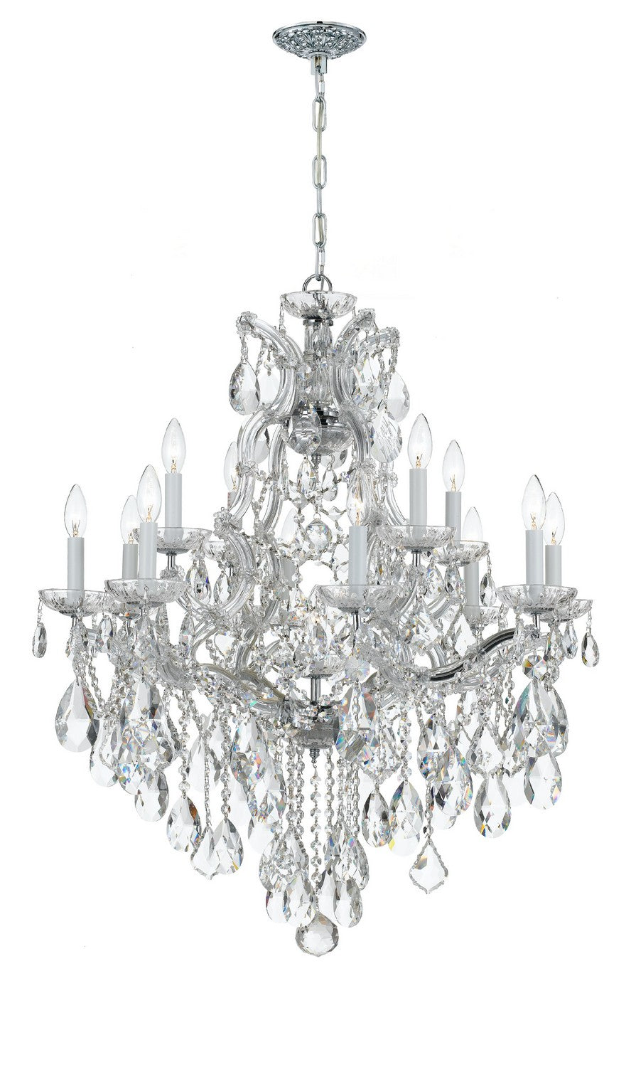 Crystorama - 13 Light Chandelier - Maria Theresa - Polished Chrome- Union Lighting Luminaires Decor