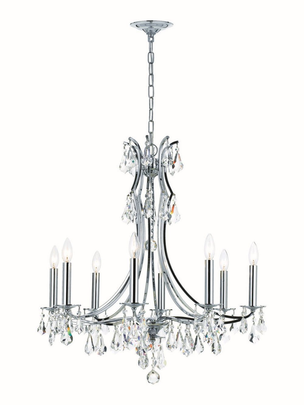 Crystorama - Eight Light Chandelier - Cedar - Polished Chrome- Union Lighting Luminaires Decor
