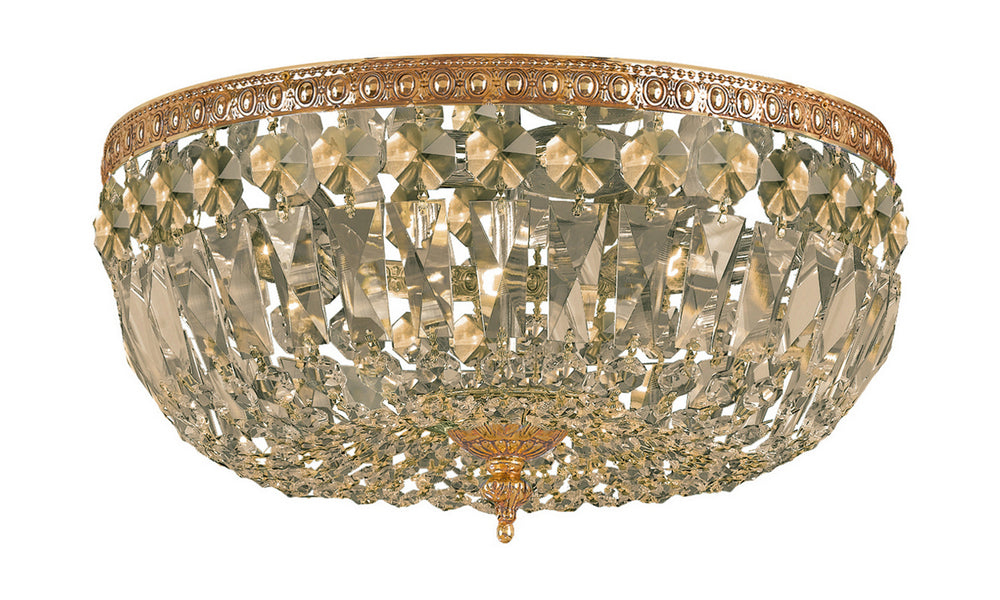 Crystorama - Three Light Flush Mount - Ceiling Mount - Olde Brass- Union Lighting Luminaires Decor