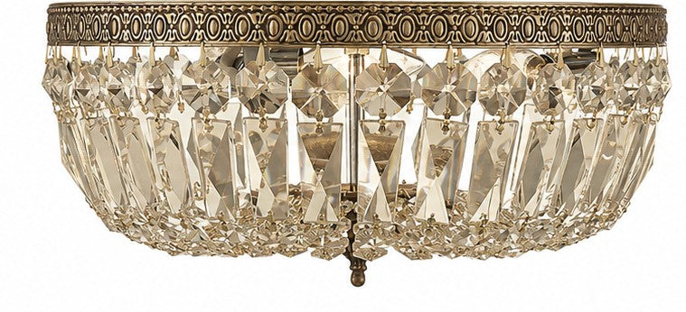 Crystorama - Three Light Flush Mount - Waltham - Olde Brass- Union Lighting Luminaires Decor