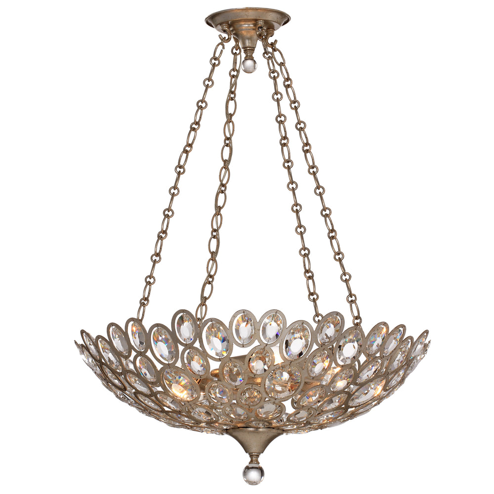Crystorama - Five Light Chandelier - Sterling - Distressed Twilight- Union Lighting Luminaires Decor