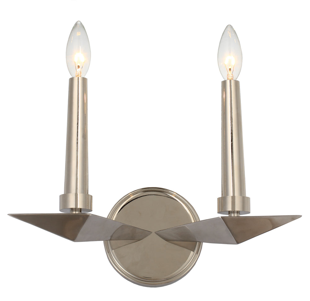 Crystorama - Two Light Wall Sconce - Palmer - Polished Nickel- Union Lighting Luminaires Decor